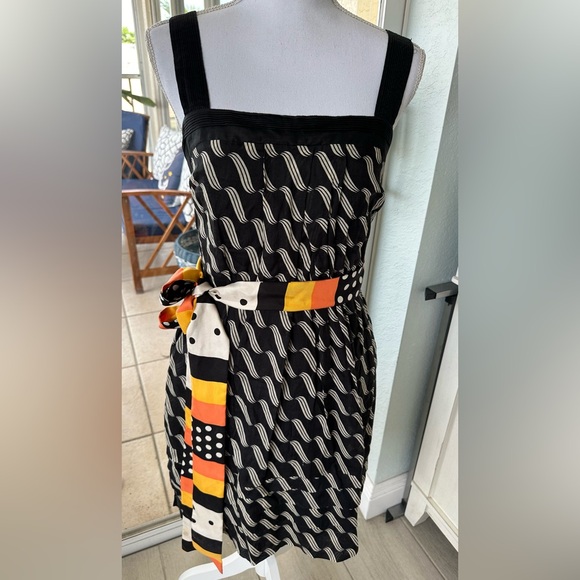 Anthropologie Maeve Black Tiered Linen Dress - Picture 6 of 15